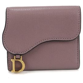 Billetera plegable DIOR Lotus Saddle, Mujer, Púrpura Púrpura