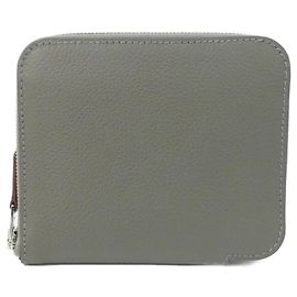 Hermès COLLIER DE CHIENS Cartera de Seda Compacta Azul
