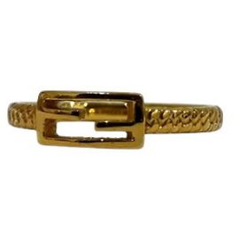 Fendi Baguette Ring Gold Golden