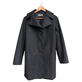 Jil Sander Black Wool Blend Coat Black