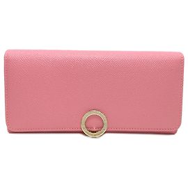 Bulgari Cartera Larga de Cuero para Mujer BVLGARI Rosa