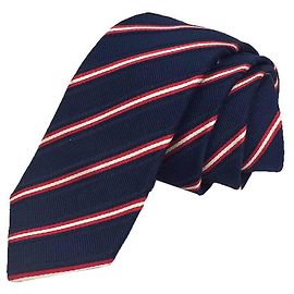 Cravatta da Uomo BALENCIAGA, A righe, Blu x Rosso, Cravatta Stretta Rosso