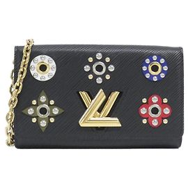Louis Vuitton Epi Twist Geldbörse mit Kette Schwarz