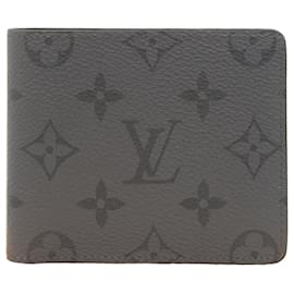 Louis Vuitton Monogram Eclipse Reverse Portefeuille Slender Billfold Black