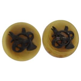 Pendientes Hermès beige metal Beige