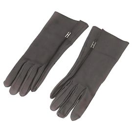 Grau Lederhandschuhe von Hermès Grau