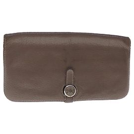 Hermès Hermes Dogon Long Wallet Brown
