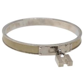Pulseira de punho prateada bege Hermès Bege
