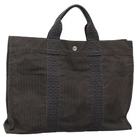 Bolso Tote Her Line Hermès de algodón gris Gris