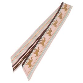 Pañuelo Twilly Hermès de seda rosa Rosa