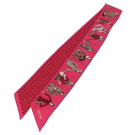 Bufanda Twilly Hermès de seda rosa Rosa