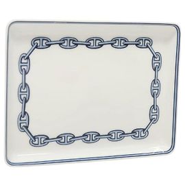 Hermès Hermes Chaine D'ancre Square Plate Pottery White White