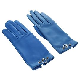Luvas Medor Hermès de couro azul Azul