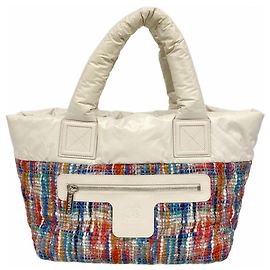 Chanel Coco Cocoon Nylon Tote Bag Weiß Mehrfarben