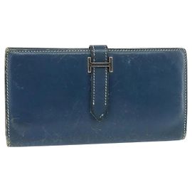 Hermès Kelly Wallet Blue Leather Blue
