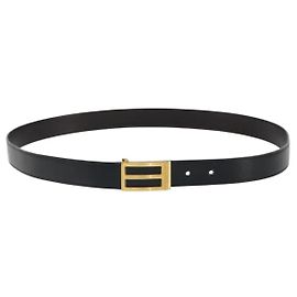 Cinto de couro preto e dourado 24/32mm Hermès Preto