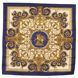Sciarpa Hermès Carré 90 Blu
