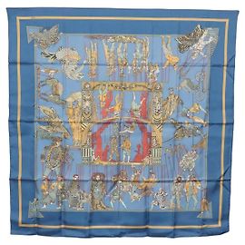 Sciarpa Hermès Carré 90 Blu