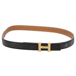 Hermès Hermes H Constance Reversible Belt Leather Black