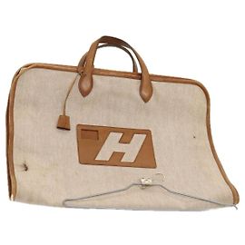 Capa de roupa Hermès Bege de Algodão Bege