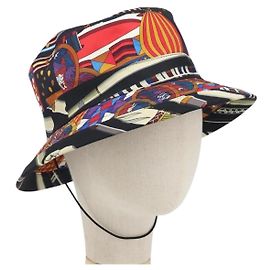 Chapéu Hermès de seda multicolor Multicor