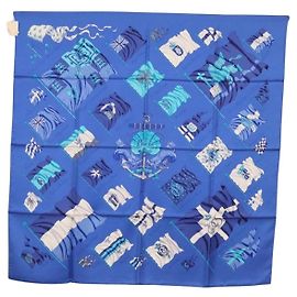 Sciarpa Hermès Carré 90 Blu