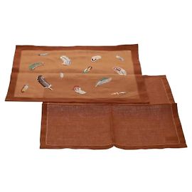Toalha de mesa de lona marrom Hermès Marrom