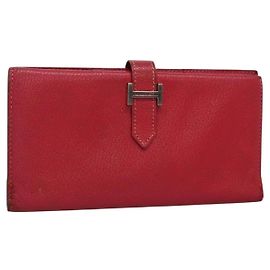 Hermès Hermes Kelly Leder Geldbörse Rot