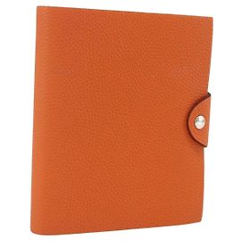 Planificador de cuero Hermès naranja Naranja
