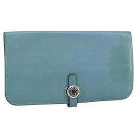 Hermès Hermes Dogon Long Wallet Blue