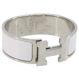 Hermès Hermes Bangle Click Crack Bracelet Metal White White