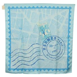 Sciarpa Hermès Carré 90 Blu