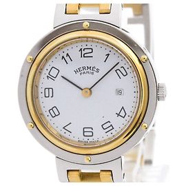 Hermès Reloj de hombre de acero dorado con baño de oro Hermes Clipper de cuarzo Otro