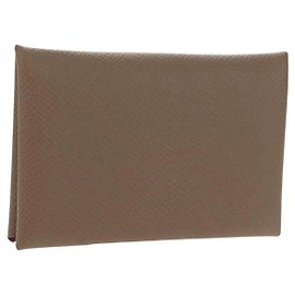 Hermès Hermes Calvi Coin Purse Beige