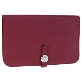 Hermès Hermes Dogon GM Wallet Red
