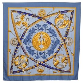 Sciarpa Hermès Carré 140 Blu