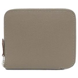 Carteira compacta em seda Hermès EN LIBERTÉ Taupe Verde claro Roxo escuro