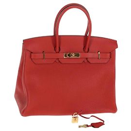 Hermès Hermes Birkin 35 Handbag Red