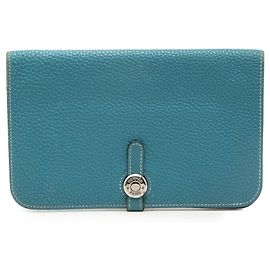 Cartera Duo Dogon GM en Togo Azul Hermès Azul Otro