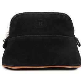 Estuche Bolide Mini Mini de Lona Negra Hermès Negro
