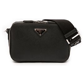 Bolsa transversal Brique em Saffiano preto da Prada Preto