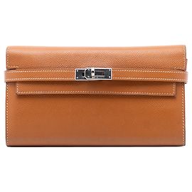 Hermès Brown Epsom Kelly Longue Wallet Brown