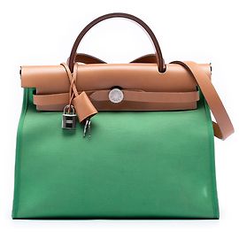Hermès Sac Herbag Zip 31 Vert Toile Vert