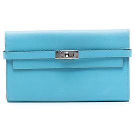 Cartera Longa Kelly en Epsom Azul Hermès Azul Azul claro