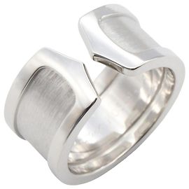 Anel Cartier C2 em ouro branco 18K Prata