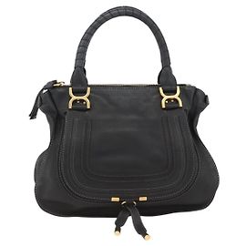 Chloé Chloe Marcie Top Handle Bag Leather Medium Black