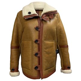 Reversible Shearling-Jacke von Joseph Witham aus braunem Leder Braun Rot