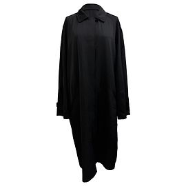 The Row Tavishina Single-Breasted Trench Coat in Black Wool Black