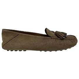 Mocassins à franges à semelle à pois Loro Piana en daim marron Marron Rouge