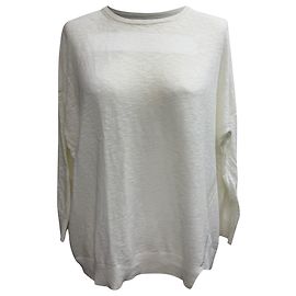 Suéter de cuello redondo en algodón blanco Zadig & Voltaire Blanco Crudo